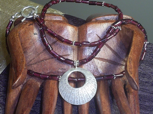 &quot;Flower Light&quot; Necklace ~ Hill Tribe Silver with Garnet