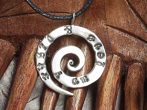 &quot;I AM LOVE &amp; LIGHT&quot; Large Spiral Necklace ~ Sterling Silver
