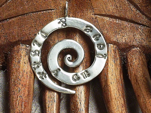 &quot;I AM LOVE &amp; LIGHT&quot; Large Spiral ~ Sterling Silver