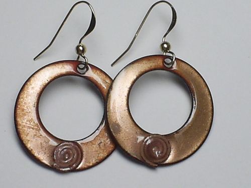 Iridescent Champagne Swirls ~ Gold Filled Earrings