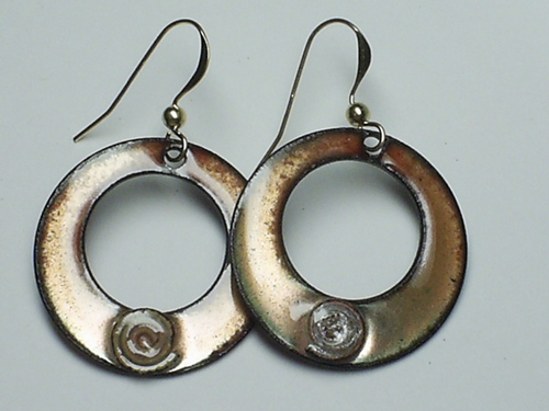 Iridescent Champagne Swirls ~ Gold Filled Earrings