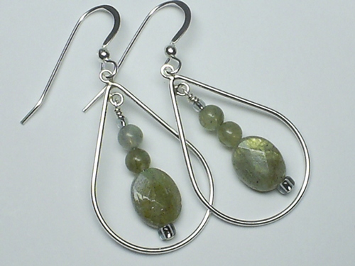 Labradorite Sterling TearDrops ~ Sterling Silver Earrings