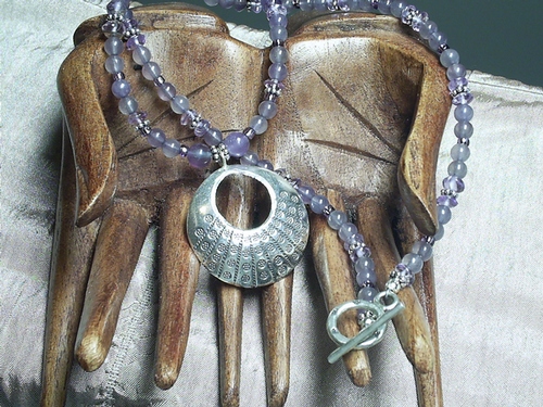 Love Your Neighbor and Everyone! Necklace ~ Hill Tribe Silver with Amethyst