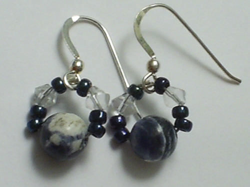 Sodalite Rounds ~ Sterling Silver Earrings