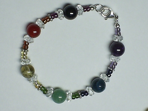Chakra Bracelet 6.25&quot; ~ Sterling Silver