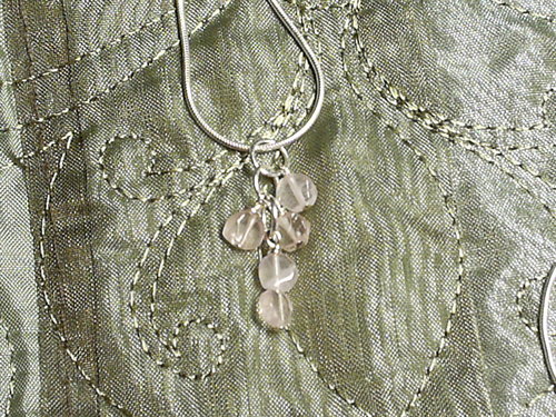 Fairy Lights - An Homage to all the Sparkly beings! Rose Quartz on Sterling Chain