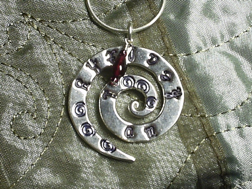&quot;I AM HEALTHY&quot;Spiral Necklace ~ Sterling Silver