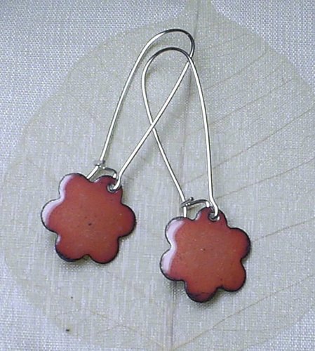 Flowery Enamel Cuties on Sterling Earwires
