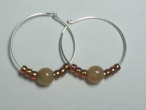 Carnelian Sterling Hoops
