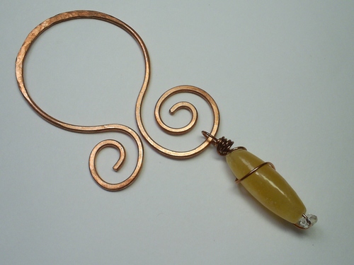 Calcite Hammered Octopus Swirly4.5&quot; total length ~ Copper