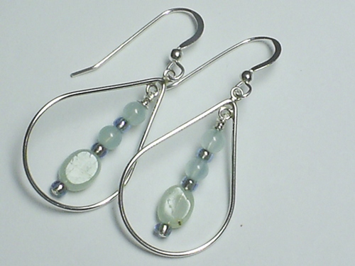 Aquamarine Sterling Teardrops ~ Sterling Silver Earrings