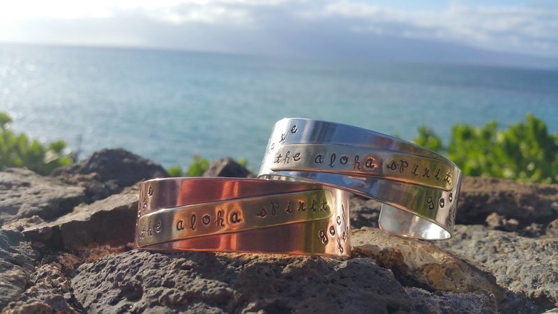 &quot;The Aloha Spirit&quot; Sterling and Brass Cuff