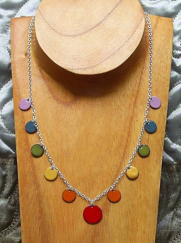 Chakra Love Cascade Sterling Silver Necklace 18&quot; 6 chakras