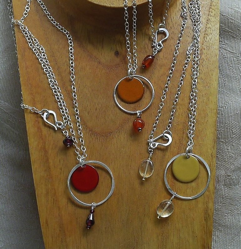 Chakra Love 1 2 3 Chakra on Sterling Silver Necklace 18&quot;