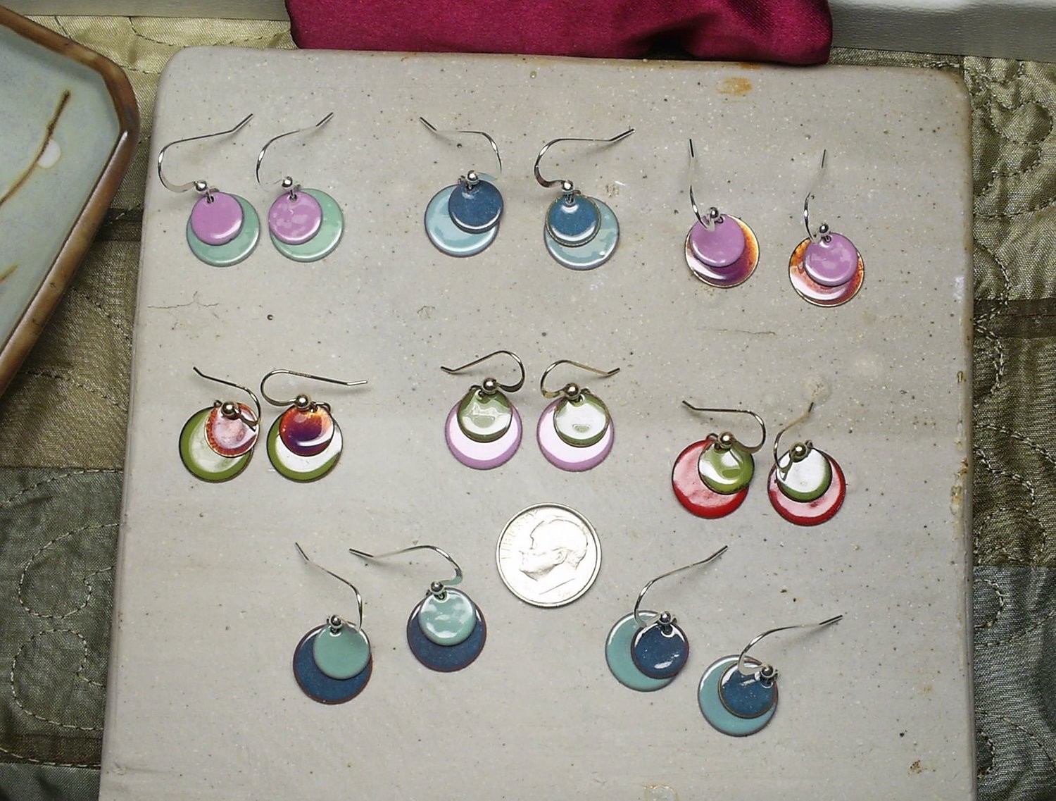 Mixed Colors Enamel Double Dots