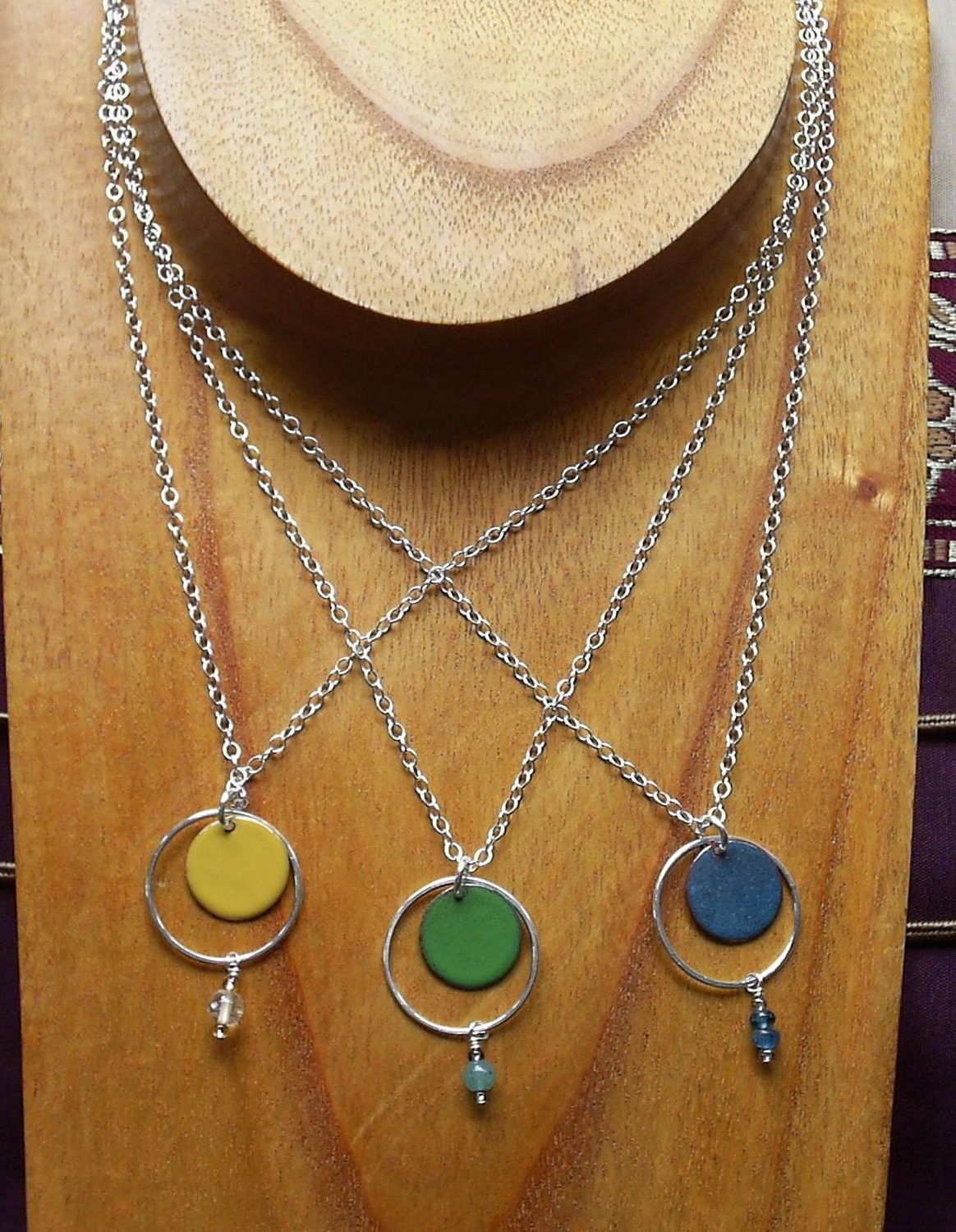 Chakra Love 3  4 5 Chakra on Sterling Silver Necklace 18&quot;