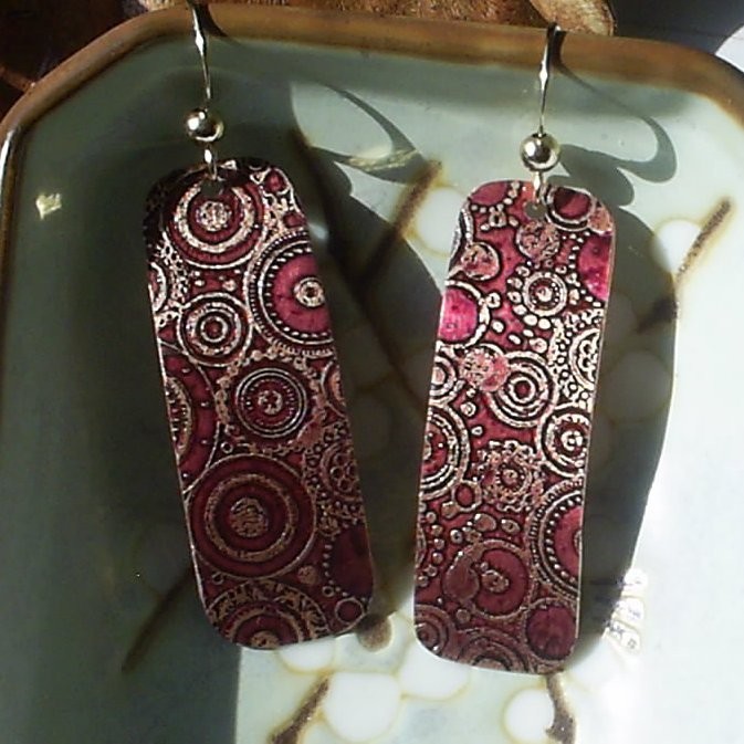 Cogswheel Etched Metal Earrings