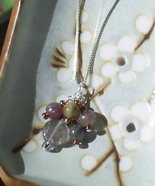 Fairy Lights - Labradorite and Tourmaline on Sterling Chain