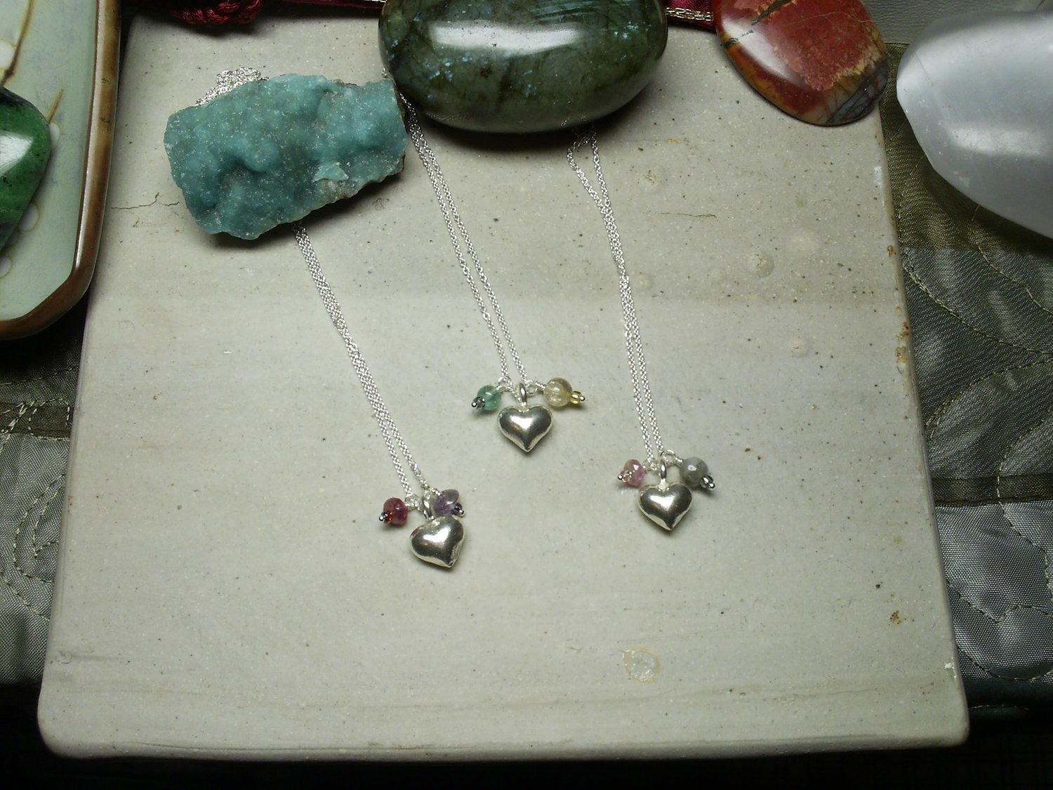 Heart Charm with Stones