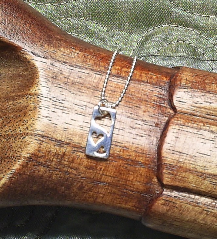 Triple Heart Charm on Sterling Silver Chain
