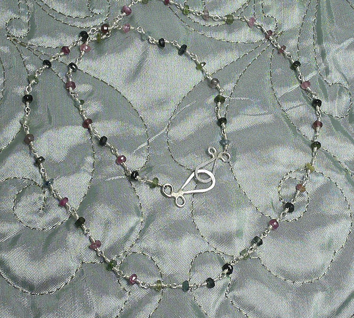 Tourmaline Sterling Chain 18&quot;