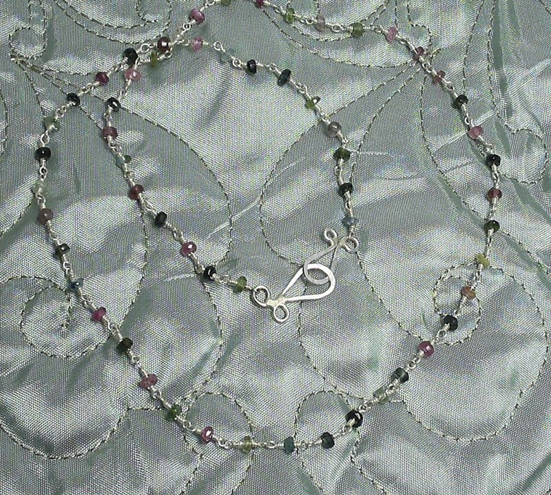 Tourmaline Sterling Chain 18&quot;