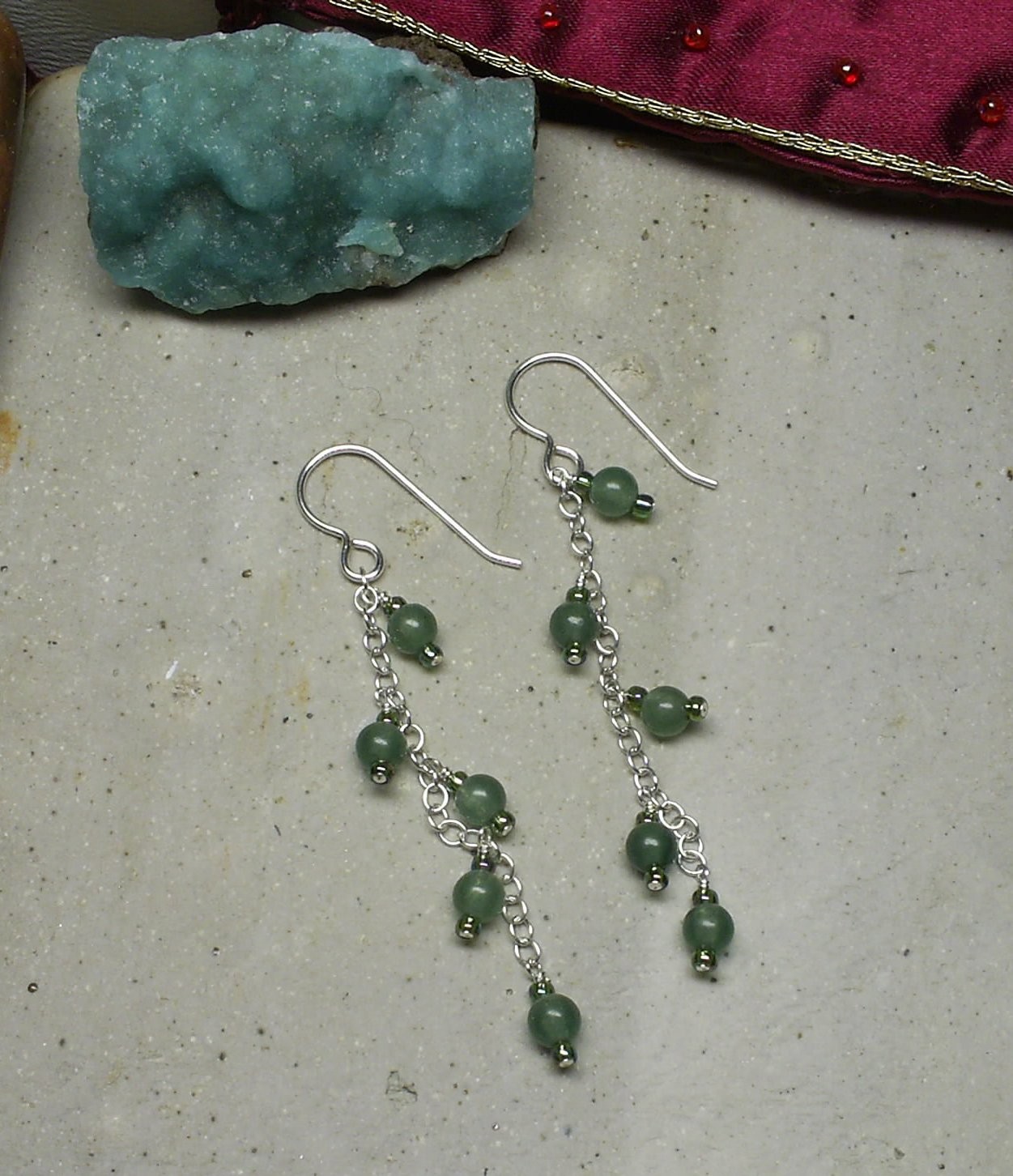 Aventurine Single Cascade Dangles