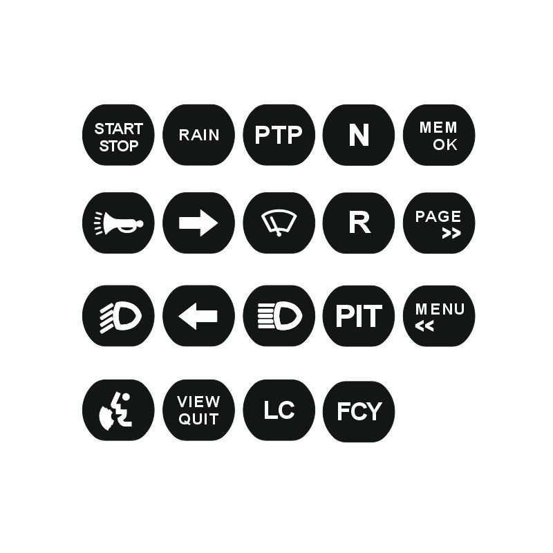 GT32 Standard Adhesive Pushbuttons Icons Set (19 pieces)