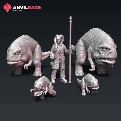 Blurrg herder. STL miniatures for 3D printing and Star Wars Games.