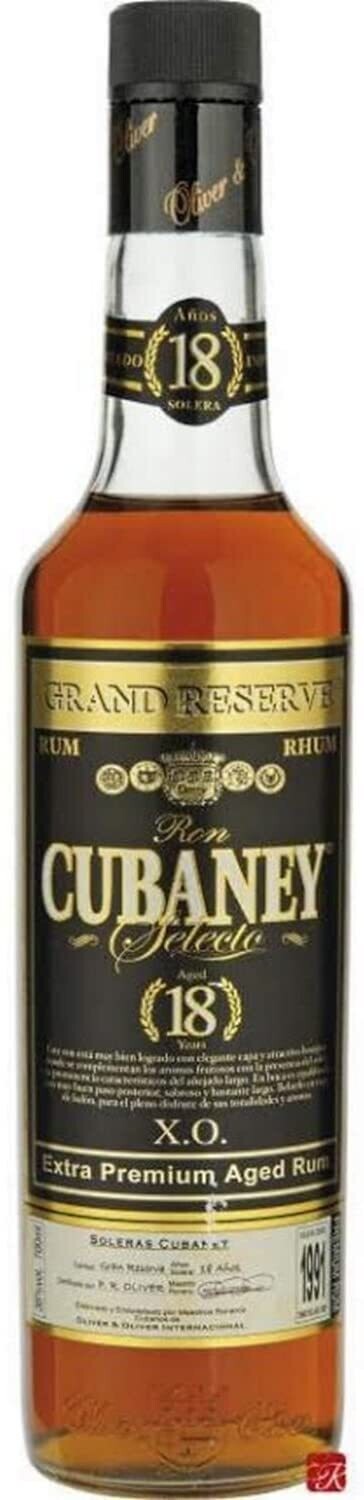 CUBANEY RUM GRAND RESERVA 18 ANNI XO 1996