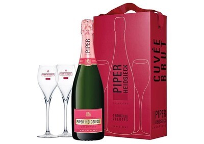 Champagne Rosè Sauvage Piper-Heidsieck Confezione con 2 flutes