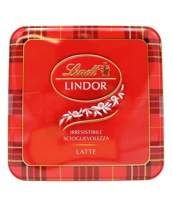 LINDT SCATOLA TART IN METALLO CON LINDOR LATTE  175 GR