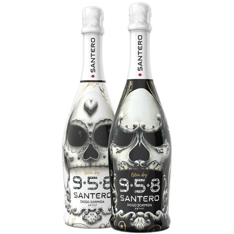 Santero 958 Calavera Diego Bormida spumante extra dry black white