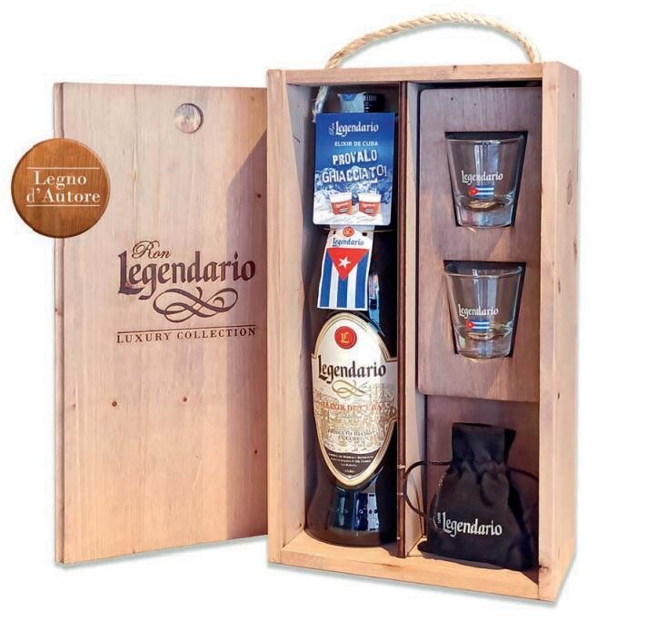 RUM LEGENDARIO ELIXIR 7 ANNI 70CL CONFEZIONE REGALO CON BICCHIERI E 2 CUBETTI