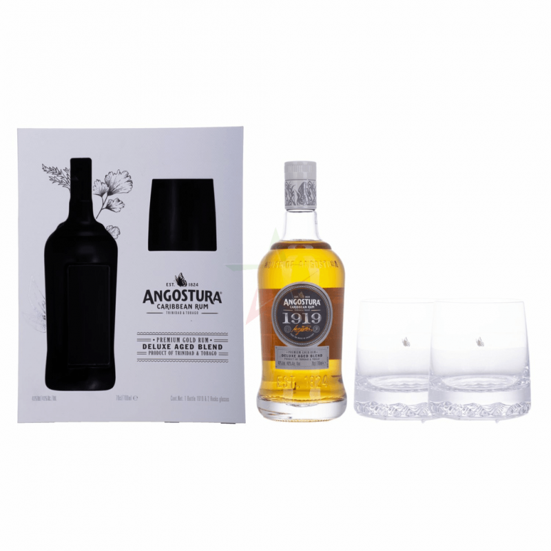 RUM ANGOSTURA 1919 IN CONFEZIONE REGALO 2 BICCHIERI