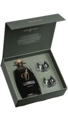 Amaro Of Con Grappa Amarone Barrique Bonollo Confezione con due Bicchieri