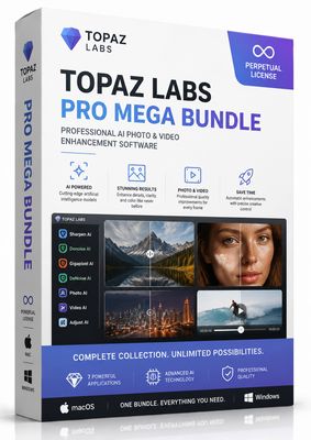 Topaz Labs Software Bundle with AI photo enhancement, image upscaling and video processing tools