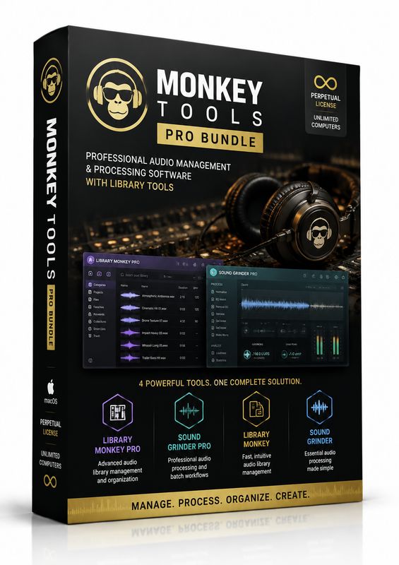 Monkey Tools Sound PRO Bundle with audio editing, conversion and management software for music professionals