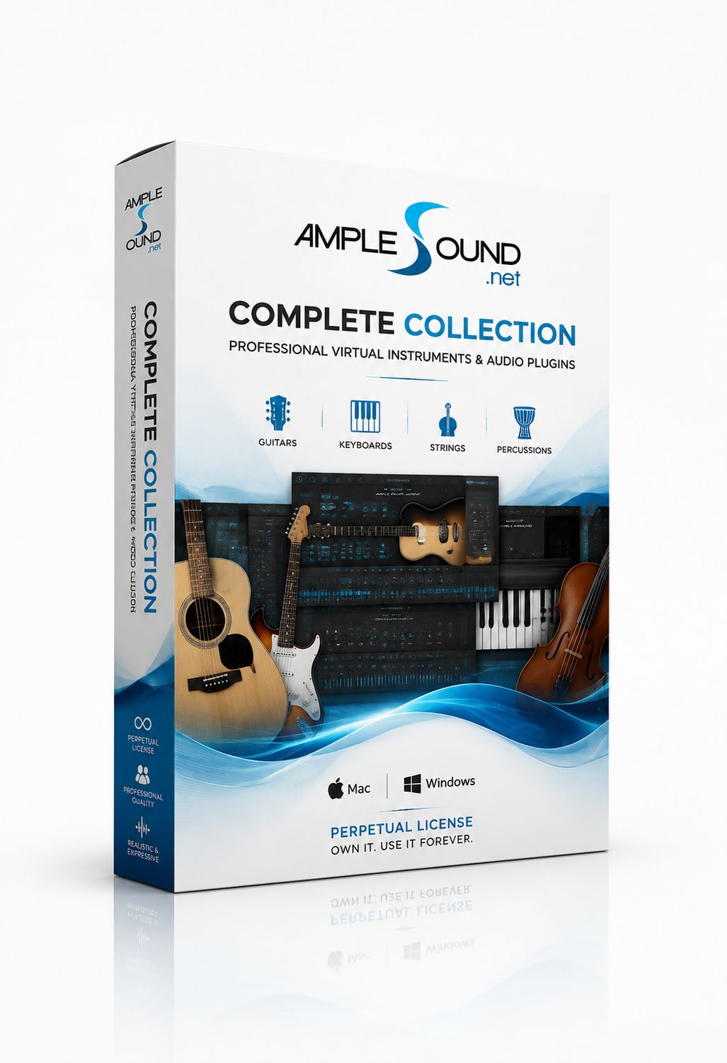 Ample Sound Complete Collection with virtual instruments and audio plugins for music production on Mac and Windows