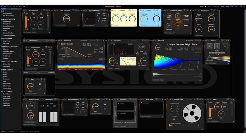 HOFA plugin interface for audio processing, mixing and professional music production workflows