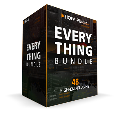 HOFA Everything Bundle with 48 professional audio plugins for music production, mixing and mastering on Mac and Windows