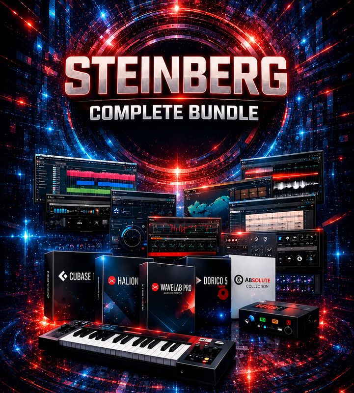 Steinberg Software Collection with professional music production tools, Cubase, audio plugins and creative software