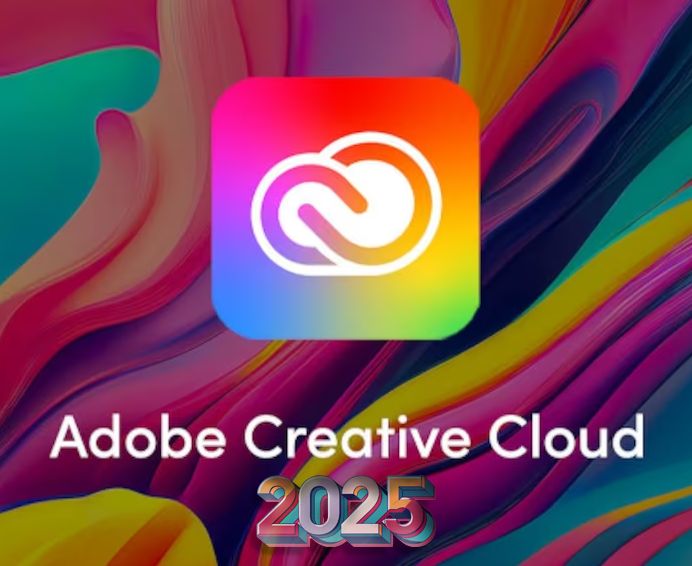 Adobe Creative Cloud 2025 with Photoshop, Illustrator and Premiere Pro creative software for Mac and Windows