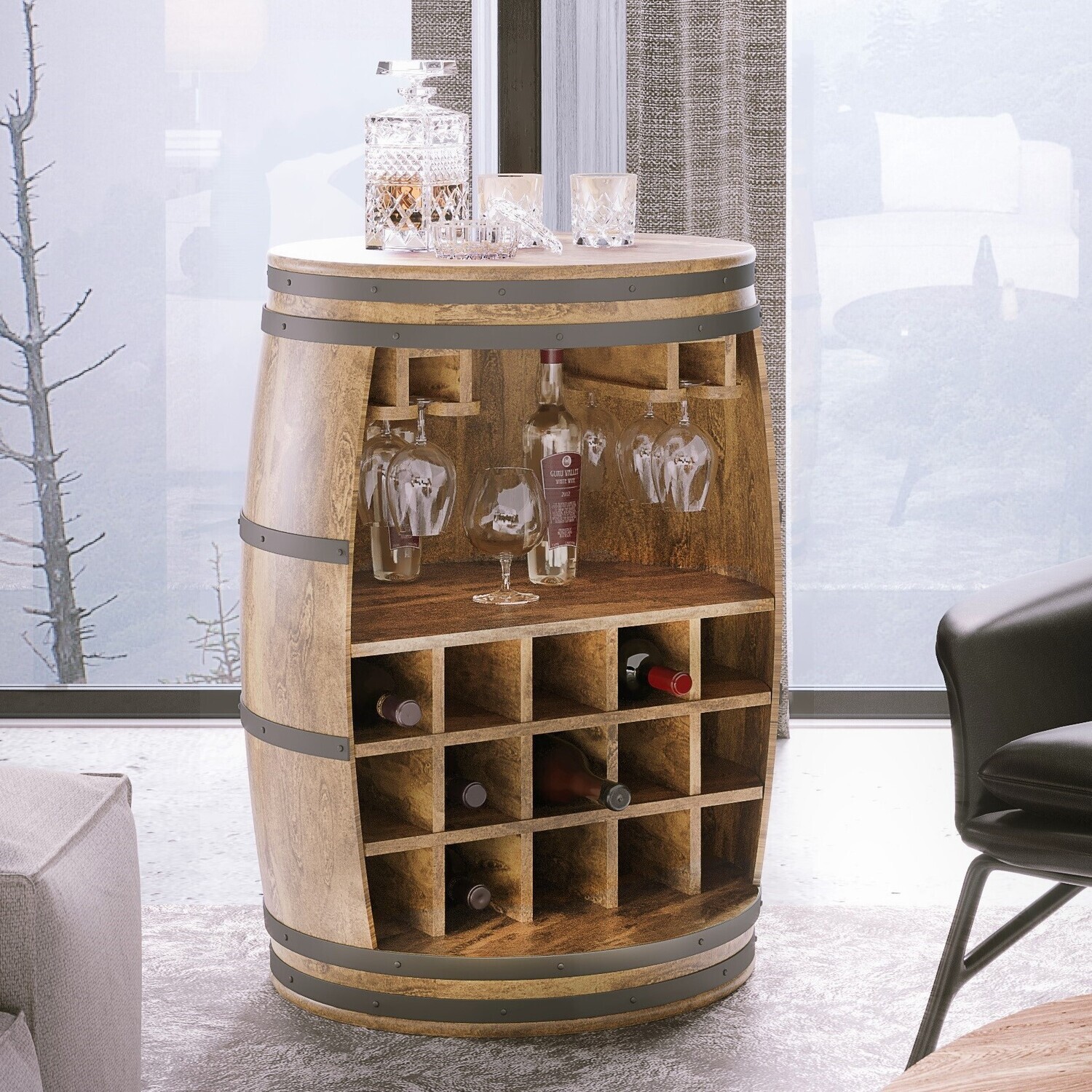 Barschrank aus Mangoholz - Rosey-Indica