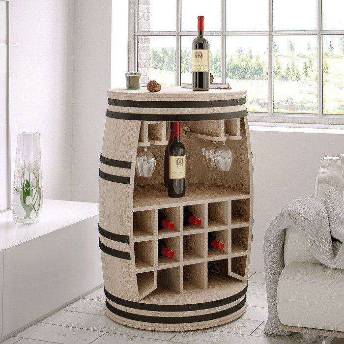 Weinregal aus weißem Mangoholz