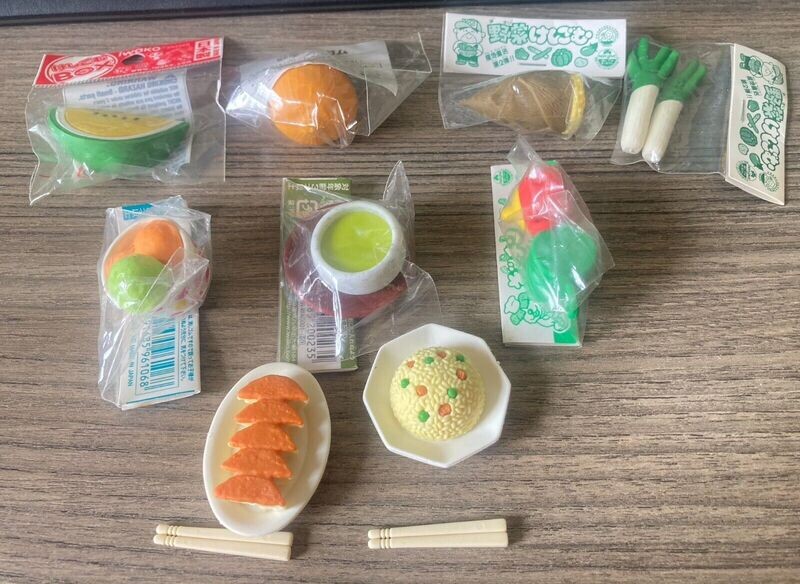 Iwako Japan Puzzle Eraser 9-piece Japanese Foods Rice Vegetables