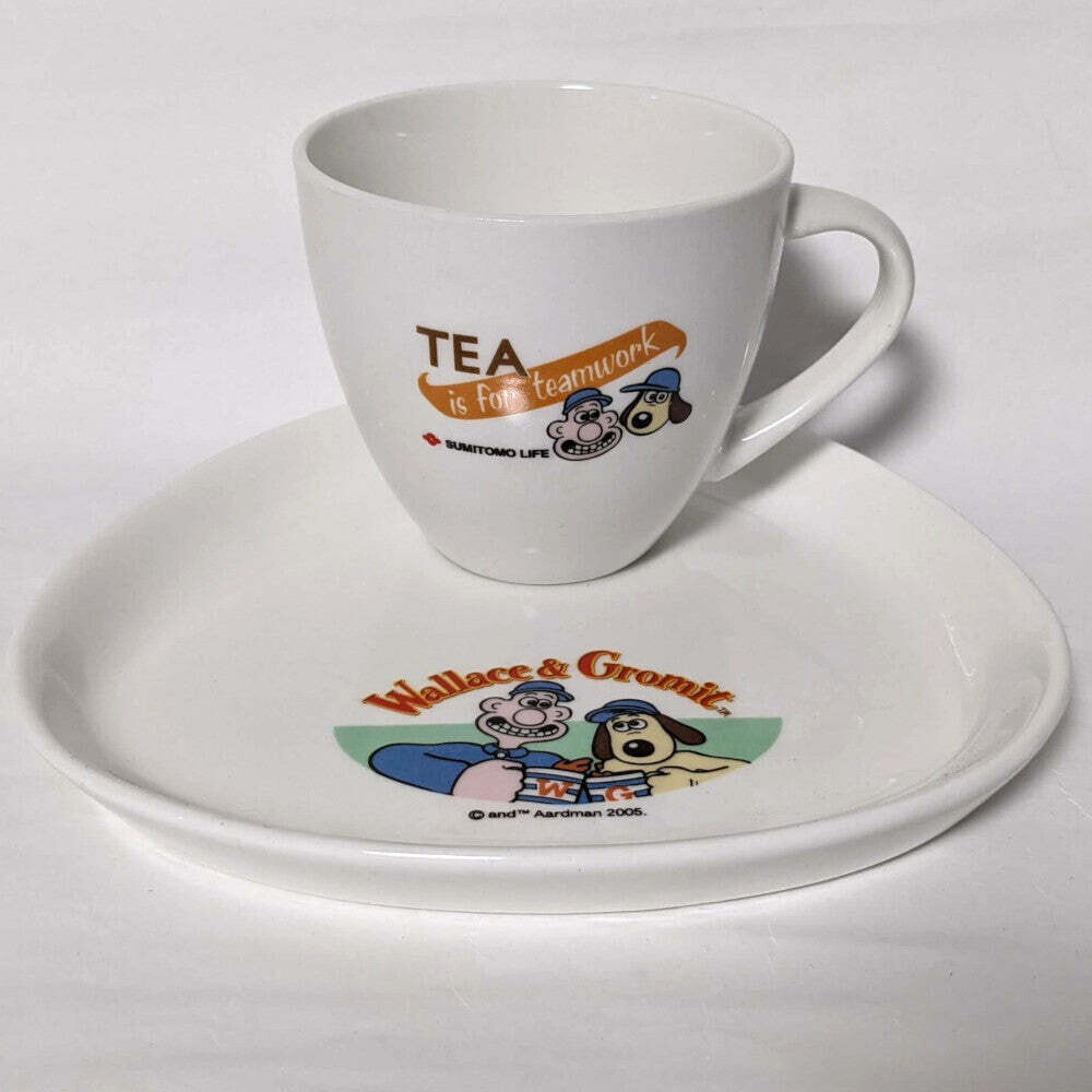 RARE!! 2005 Wallace and Gromit Cup &amp; Saucer Set Mint Condition by Sumitomo