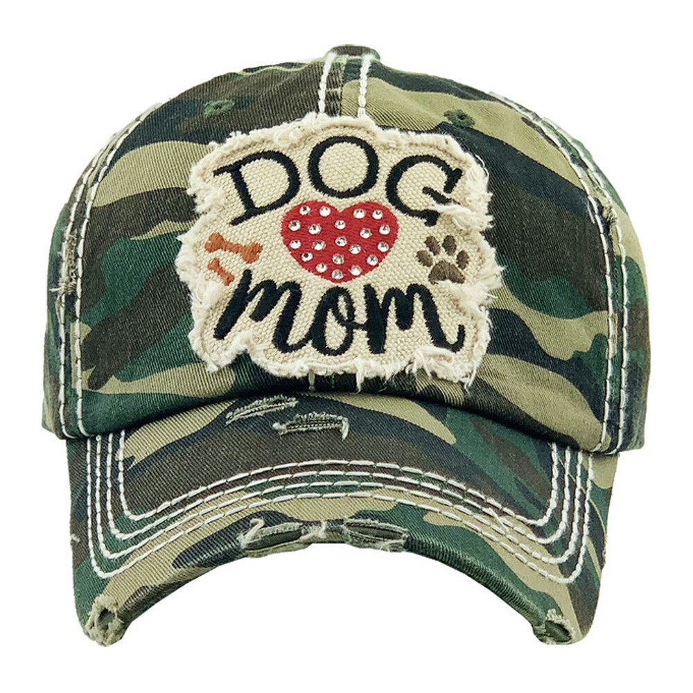 "Dog Mom" Vintage Wash Baseball Cap
