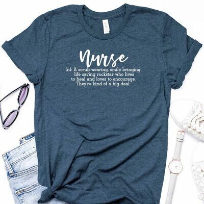 "Nurse Definition" Tee (Available in Aqua & Royal Blue)