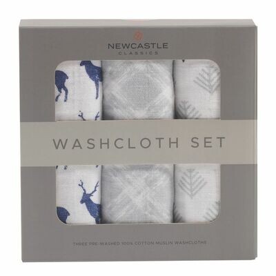 Blue Deer Washcloth, Set of 3 (Newcastle Classics)